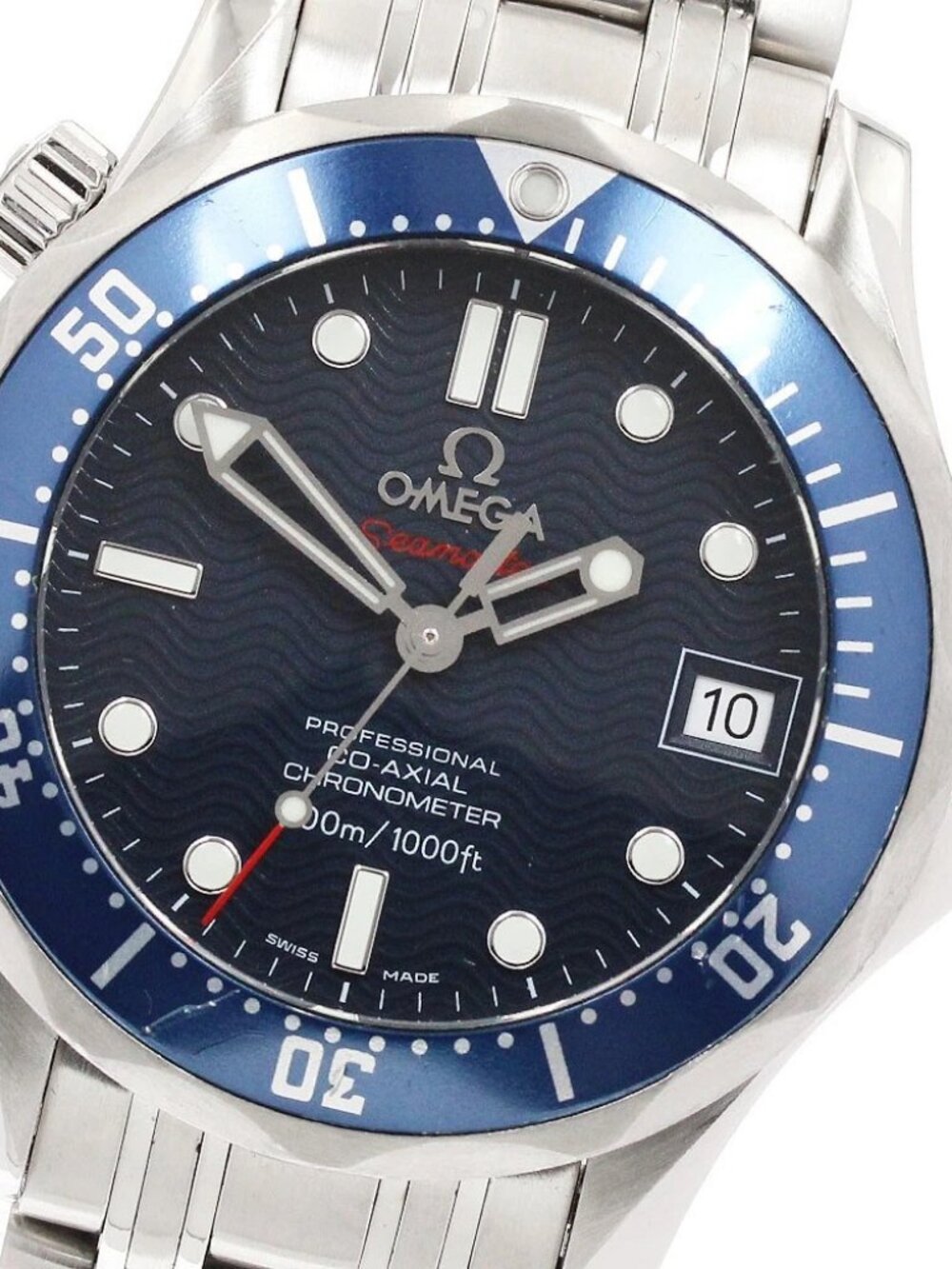 OMEGA Seamaster300 2222.80 Date Co-Axial Navy Dial Automatic Boy's Watch_
